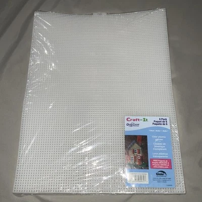 Clear Plastic Canvas 6pk 7 Mesh Sheet Size 10 1/2" x 13 1/2” - Image 1 of 3