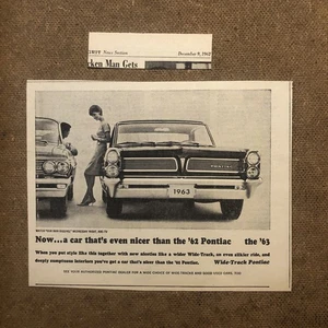 Vintage seltene 60er Jahre Pontiac Auto Automobil Zeitungsanzeige 0C25 - Bild 1 von 3