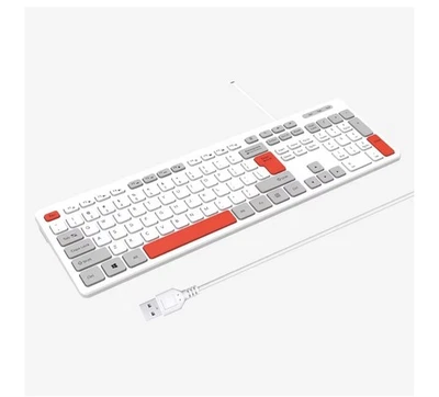 Wired USB Keyboard Wired Computer Keyboard Durable Ultra-Slim Wired White - Image 1 of 4