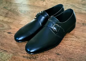 Salvatore Ferragamo men's black monk shoe (size 8 UK / 42 EU) - Picture 1 of 7