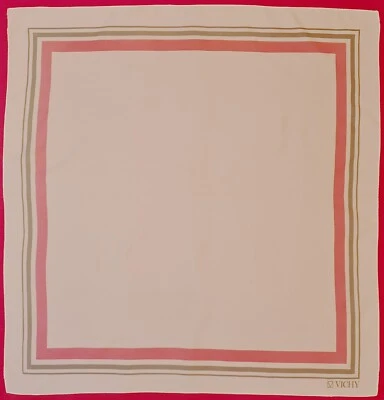 BUFANDA VINTAGE AUTÉNTICA COSMÉTICA VICHY ARTE GEOMÉTRICO BLANCO 29" CUADRADO Foto 1 de 3