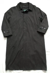 Vintage 90s 00s Lauren Ralph Lauren Mens 44L Microfiber Black Overcoat - Picture 1 of 10