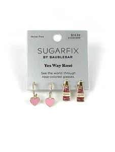 SUGARFIX by BaubleBar 'Yes Way Rose' Kristall Statement Ohrring Set - Rosa - Neu mit Etikett - Bild 1 von 4