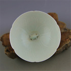 5.12" Chinese Song Hutian Kiln Celadon Porcelain Carved Flower Turtle Bowl Gift