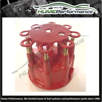 DISTRIBUTOR CAP RED TO SUIT BOSCH STYLE HOLDEN FORD V8 DISTRIBUTOR MALE HEI ENDS - Image 1 of 2