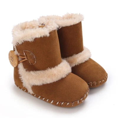 Baby Girls Crib Soft Booties Snow Fur Boots Newborn Toddler Warming Shoes Winter - Image 1 of 4