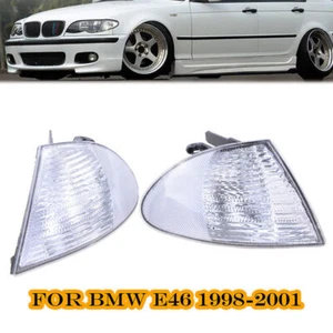 1Pair For BMW 3 Series E46 98~01 Front Indicator Turn Signal Corner Clear Lights - Picture 1 of 6
