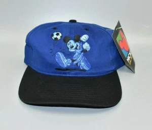 Mickey Mouse Soccer Mickey Unlimited Vintage Disney Strapback Cap Hat - NWT - Picture 1 of 5
