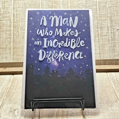 Tarjeta de cumpleaños para hombre Blue Sky Stars paisaje plateado saludos americanos Foto 1 de 4