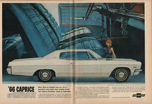 1966 2pg Print Ad of Chevrolet Chevy Caprice Custom Coupe - Picture 1 of 2