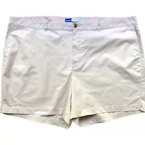 OLD NAVY Tan Khaki HIGH RISE EVERYDAY SHORTS 30 6" Flat Front Casual Plus - Picture 1 of 8