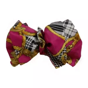 Sciarpa nastro clip fermaglio fermaglio capelli grande seta vintage anni 90 oversize. - Foto 1 di 6