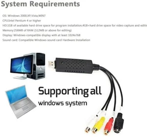 Capture Card Video USB 2.0 VHS To DVD Adapter Converter For PC PS3 Xbox Win MAC - Picture 1 of 5