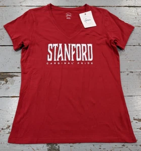 Women's Stanford Cardinal Licensed Red V-Neck S/S T-Shirt, Medium-NWT - Picture 1 of 8