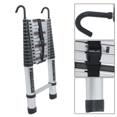 WALTYOTUR 14.5 FT Aluminum Telescoping Ladder Telescopic Multi Purpose For Home 330lbs