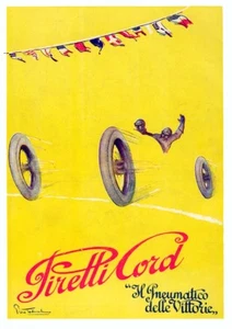 P. TODESCHINI -PIRELLI CORD-pneumatico delle vittorie-futurismo-bandiere-1923 - Imagen 1 de 1