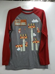 2017 NINTEDO SUPER MARIO BROS GRAPHIC MENS LONG SLEEVE T SHIRT SIZE LARGE - Picture 1 of 5