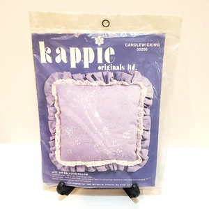 Vtg 1982 Hot Air Balloon Blue Pillow Candlewicking Kit KAPPIE ORIGINALS #00200 - Picture 1 of 9