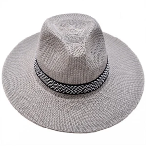 Men Women Straw Jazz Fedora Hat Trilby Cuban Sun Cap Panama Short Brim Summer - Picture 1 of 7