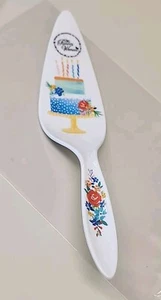 Pioneer Woman Pie Cake Server Floral Birthday Party Dessert Melamine White New - Picture 1 of 7