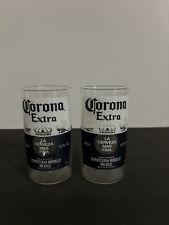 Set Of 2 Corona Extra Beer Bar Tumblers Drinking Glasses Mexico 12 Oz.