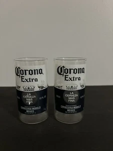 Set Of 2 Corona Extra Beer Bar Tumblers Drinking Glasses Mexico 12 Oz. - Picture 1 of 5