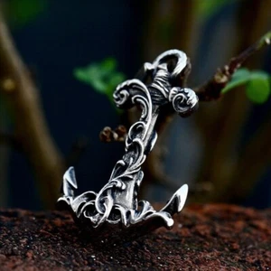 Men Vintage Carved Anchor Pendant Stainless Steel Jewelry Titanium Necklace Gift - Picture 1 of 3