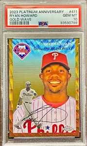2023 Topps Chrome Platinum Ryan Howard /50 Gold Wave Refractor #411 PSA 10 POP 1 - Bild 1 von 2