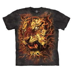 Fire Tigers Exotic Tiger King Vintage Mountain Animal Black T-Shirt Adult M-XL - Picture 1 of 4