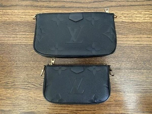 LOUIS VUITTON MULTI POCHETTE ACCESSORIES BLACK W/ MONOGRAM EMPRIENTE LEATHER - Picture 1 of 20