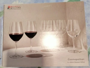 Set of 6, Maxwell Williams Cosmopolitan Wine Glasses. 590 ml. Brand New in Box. - Picture 1 of 3