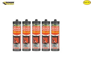 EverBuild Clear General Purpose Silicone Sealant Pack Of 5 - Picture 1 of 3