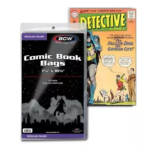 BCW Comic Taschen, Silber 7 1/8"" x 10 1/2"" + 1 1/2"" Klappe 2 Mil Polypropylen 100 ct - Bild 1 von 6