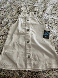 GIRLS GAP DENIM SKIRTALL Skirt Overall White SIZE 4 toddler New - Picture 1 of 4