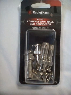 RADIO SHACK 278-032 BNC CONNECTORS RG-59U COMPRESSION MALE FREE SHIPPING - Image 1 of 3