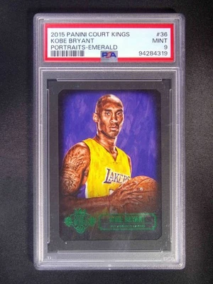 Panini Court Kings Kobe Bryant #36 2015 retratos esmeralda/10 PSA 9 Foto 1 de 2