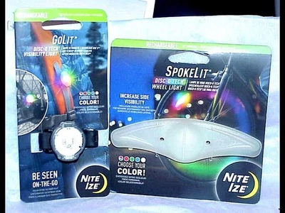 Bicicleta 2 Nite Ize SpokeLit & Golit Wheel luz LED arco-íris segurança ciclismo - Imagem 1 de 2