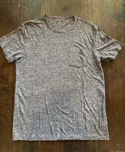 Men’s Medium Old Gray Linen Blend Pocket T-Shirt Size M Super Soft - Picture 1 of 6