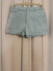 Vans Shorts Women’s 26 Pastel Blue High-Rise Chino Cotton Slash Pocket - Picture 1 of 2