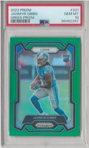 Panini Prizm Green Prizm Rookie RC #331 2023 - JAHMYR GIBBS - PSA 10 - Imagen 1 de 2