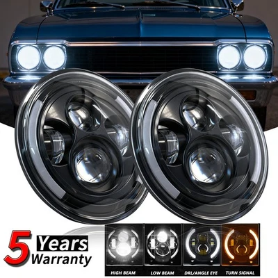 Faros LED redondos de haz alto bajo 48000LM 6500K para Jeep TJ 1997-2006 7" pulgadas Foto 1 de 4