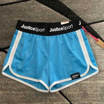 Pantalones Cortos Justice Sport Niñas EDF Malla Delfín M (10) Azul Neón Nuevos con Etiquetas Foto 1 de 4