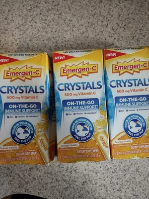 Emergen-C Crystals 500mg Vitamin C 3x9  Total 27 NO WATER NEEDED Exp:8/25 - Image 1 of 2