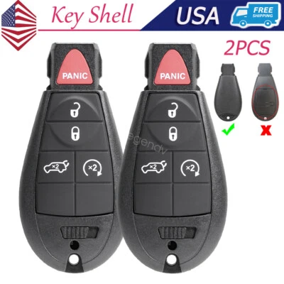 2 For 2008 2009 2010 Dodge Charger Keyless Remote Key Case Shell Fob IYZ-C01C - Image 1 of 4