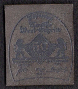 1923 Germany Notgeld 50 Gold Pfennig Leather Men's Heel of Shoe Inflation Money - Picture 1 of 22
