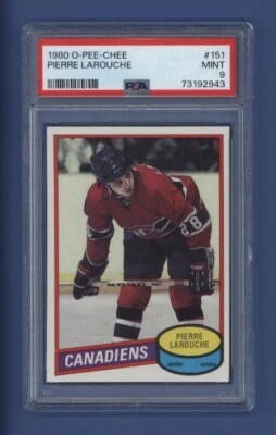 1980-81 OPC #151 PIERRE LAROUCHE PSA 9 MINT Montreal Canadiens *LOW POP* - Image 1 of 2