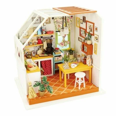 Robotime DIY Miniature House JASON'S KITCHEN 3D Wooden Model Kit NEW - Image 1 of 4