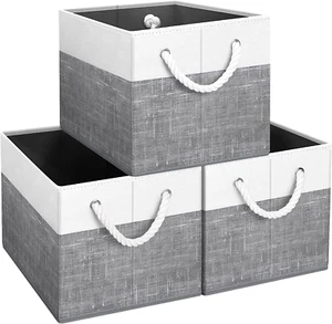 Storage Bins Basket Foldable Organizing Toys Books Large Box with Rope Handles - Picture 1 of 7