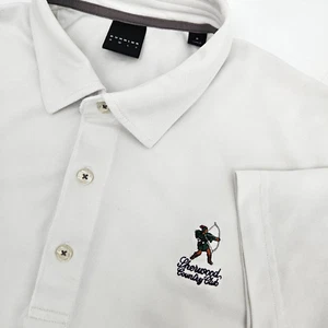 Dunning Golf Sherwood Country Club Short Sleeve Polo Shirt White Men's Small - Picture 1 of 9
