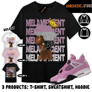 Shirt Match AJ 4 Orchid Sneaker Matching Tee Melanificient Melanin Girl T-Shirt - Picture 1 of 6